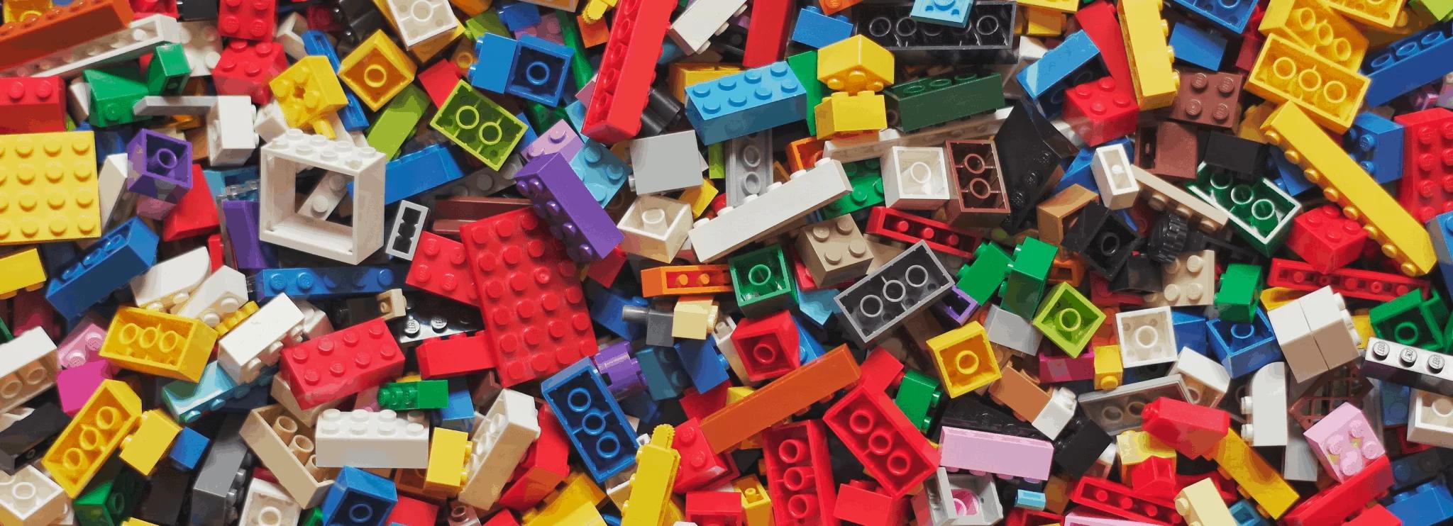 A large pile of lego bricks